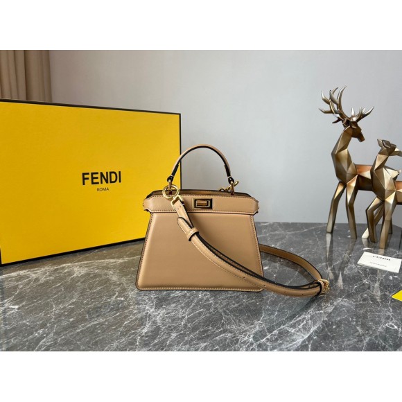 F**di peekaboo iseeu petite bag in beige nappa leather