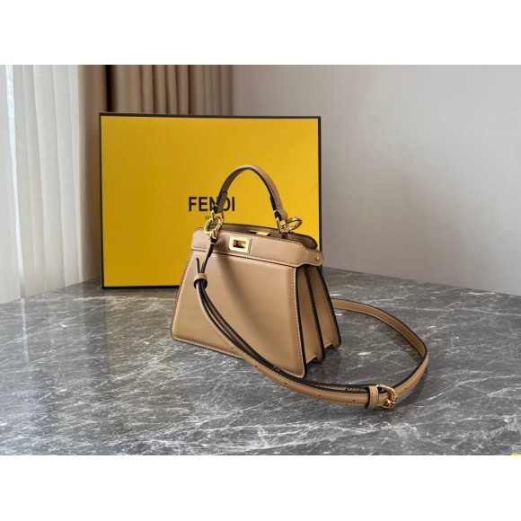 F**di peekaboo iseeu petite bag in beige nappa leather