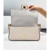 Fendi Medium Baguette Bag In White Grained Leather