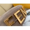 Fendi Fendigraphy Small Hobo Bag In Beige Suede Leather