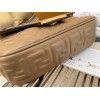 Fendi Baguette Chain Midi Bag In Taupe Nappa Leather