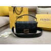 Fendi Medium Baguette Bag In Black FF Nappa Leather
