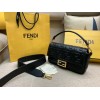Fendi Medium Baguette Bag In Black FF Nappa Leather