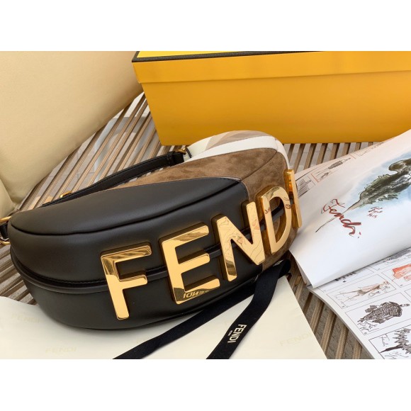 F**di F**digraphy small hobo bag in inlaying leather