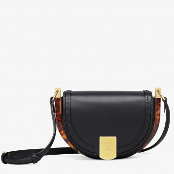 Fendi Moonlight Saddle Bag In Black Calfskin Fendi Moonlight Saddle Bag In Black Calfskin