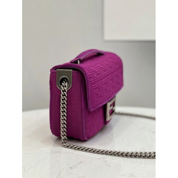 F**di baguette chain midi bag in fuchsia ff fabric