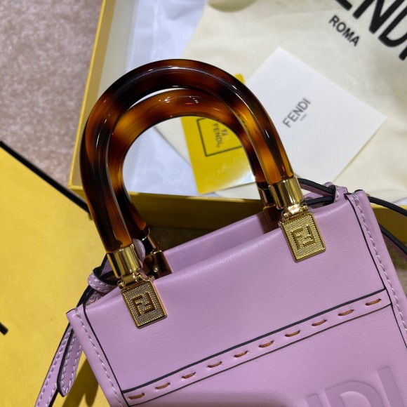 F**di mini sunshine shopper bag in lilas leather