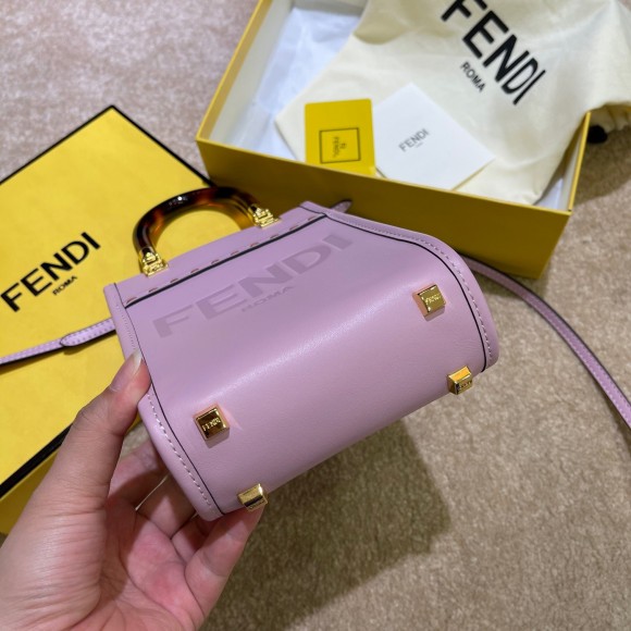 F**di mini sunshine shopper bag in lilas leather