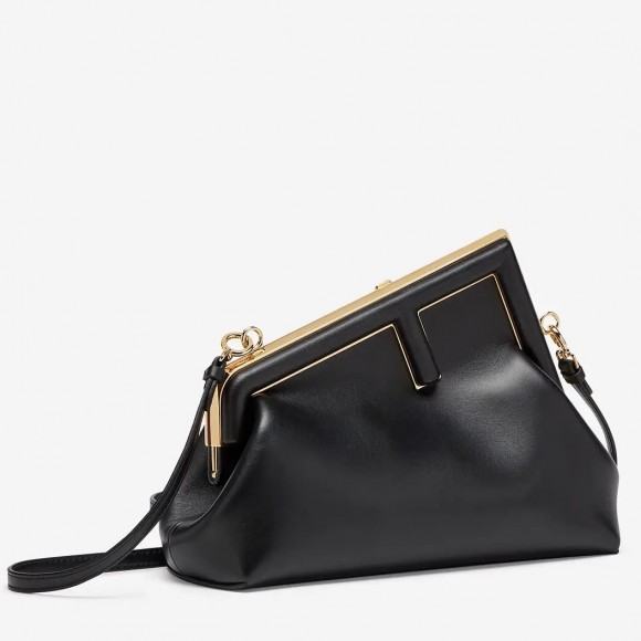 F**di first small bag in black nappa leather