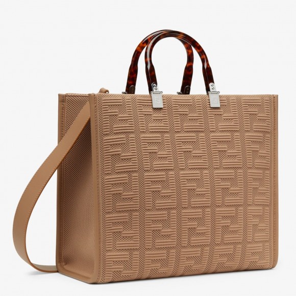 F**di sunshine medium tote bag in beige ff fabric