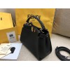 Fendi Peekaboo Mini Selleria Bag In Black Romano Leather