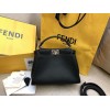 Fendi Peekaboo Mini Selleria Bag In Black Romano Leather