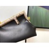 Fendi First Small Bag In Black Nappa Leather with Python F