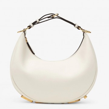 Fendi Fendigraphy Small Hobo Bag In White Leather Fendi Fendigraphy Small Hobo Bag In White Leather