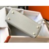 Hermes Kelly 32cm Retourne Bag in Pearl Grey Clemence Leather GHW