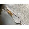 Hermes Kelly 32cm Retourne Bag in Pearl Grey Clemence Leather GHW