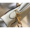 Hermes Kelly 32cm Retourne Bag in Pearl Grey Clemence Leather GHW