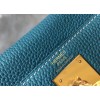 Hermes Kelly 32cm Retourne Bag in Blue Jean Clemence Leather GHW