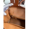 Hermes Touch Birkin 25 Bag in Gold Togo and Matte Alligator Leather