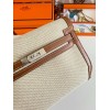 Hermes Kelly Depeches 25 Pouch in Ecru Toile