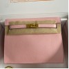 Hermes Kelly Danse II Handmade Bag In Rose Sakura Evercolor Calfskin