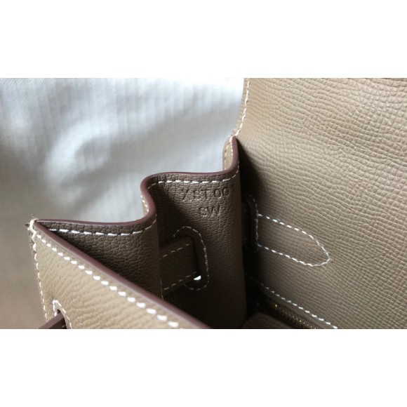 H**mes kelly 32cm sellier bag in taupe epsom calfskin ghw