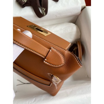 Hermes 24/24 Mini 21 Handmade Bag in Gold Evercolor Leather Hermes 24/24 Mini 21 Handmade Bag in Gold Evercolor Leather