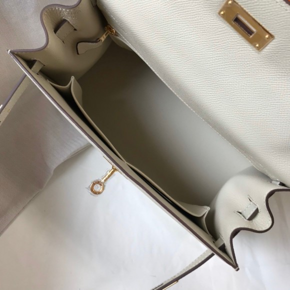 H**mes kelly 28cm sellier bag in craie epsom calfskin ghw