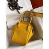 Hermes Lindy 26 Handmade Bag In Jaune Ambre Clemence Leather