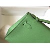 Hermes Kelly Pochette Clutch Bag In Vert Criquet Epsom Leather
