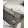 Hermes 24/24 Mini 21 Handmade Bag in Gris Meyer Evercolor Leather