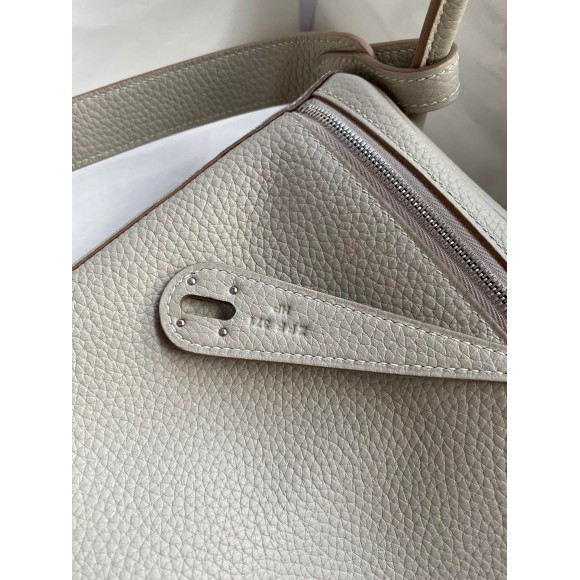 Hermes Lindy 26 Handmade Bag In Beton Clemence Leather Hermes Lindy 26 Handmade Bag In Beton Clemence Leather