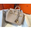 Hermes Birkin 25 Bag In Beige Clemence Leather with GHW