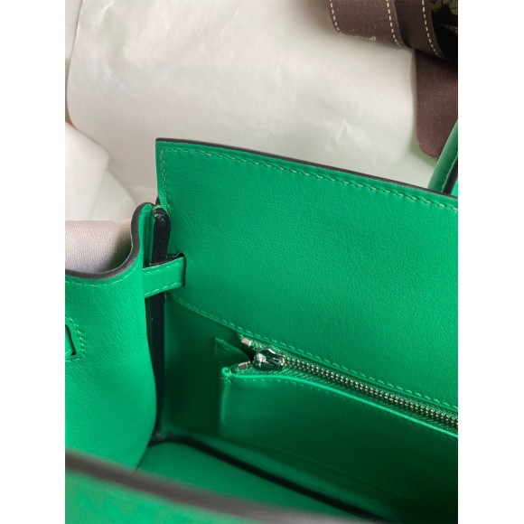 H**mes shadow birkin 25 limited edition bag in green swift calfskin