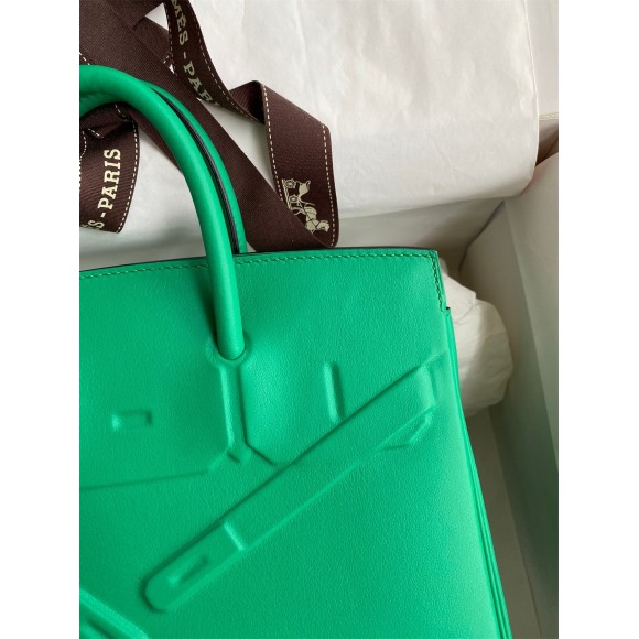 H**mes shadow birkin 25 limited edition bag in green swift calfskin