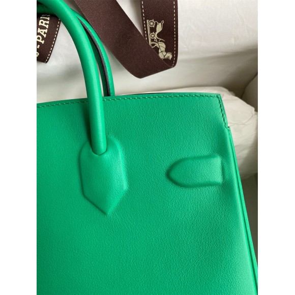 H**mes shadow birkin 25 limited edition bag in green swift calfskin