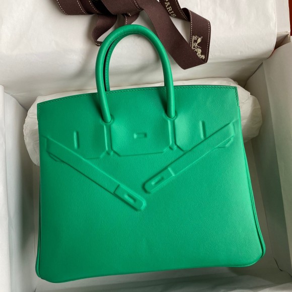 H**mes shadow birkin 25 limited edition bag in green swift calfskin