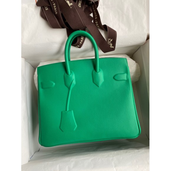 H**mes shadow birkin 25 limited edition bag in green swift calfskin