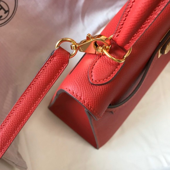 H**mes kelly 25cm sellier bag in red epsom calfskin ghw