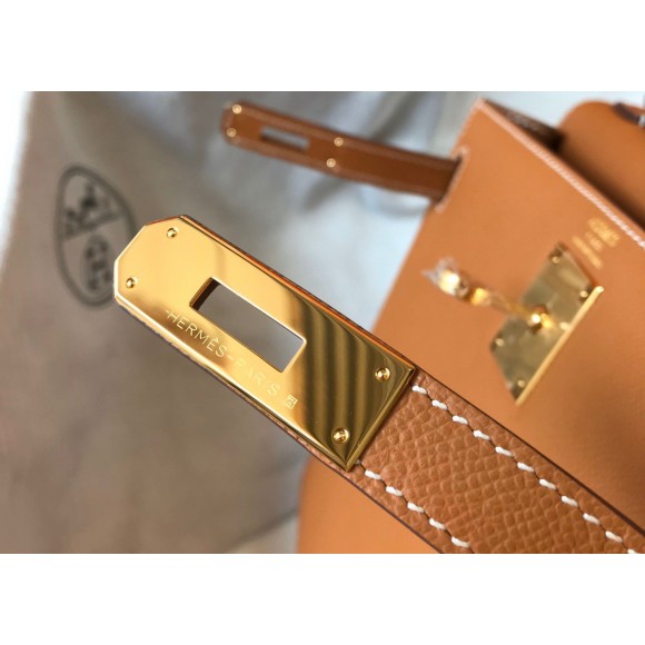 H**mes kelly 28cm sellier bag in gold epsom calfskin ghw