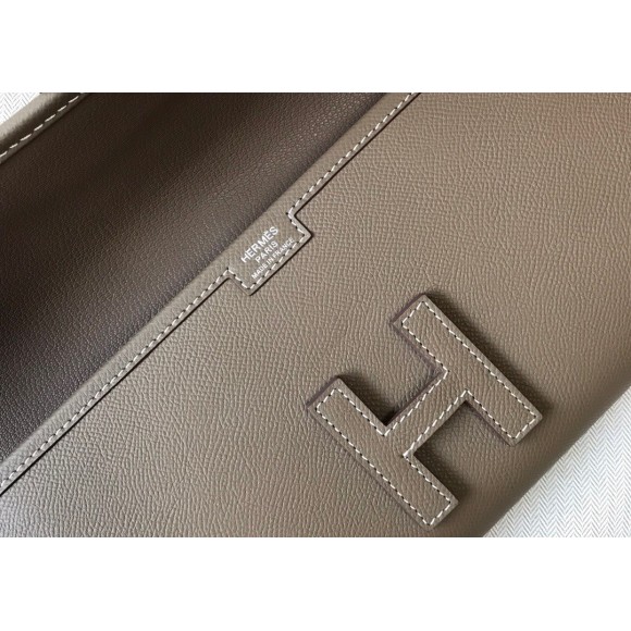 H**mes jige elan 29 clutch bag in taupe epsom leather