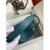 Hermes Lindy 26 Handmade Bag In Vert Bosphore Clemence Leather