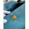 Hermes Lindy 26 Handmade Bag In Vert Bosphore Clemence Leather