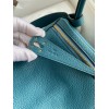 Hermes Lindy 26 Handmade Bag In Vert Bosphore Clemence Leather