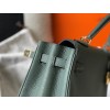 Hermes Kelly 25cm Retourne Bag in Vert Amande Clemence Leather GHW