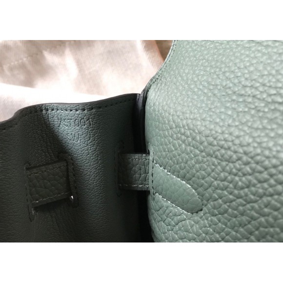 H**mes kelly 25cm retourne bag in vert amande clemence leather ghw