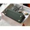 Hermes Kelly 25cm Retourne Bag in Vert Amande Clemence Leather GHW