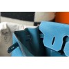Hermes Birkin 35 Bag in Blue Jean Clemence Leather with GHW