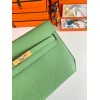 Hermes Kelly Depeches 25 Pouch in Vert Criquet Epsom Calfskin