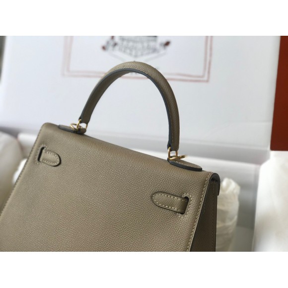 H**mes kelly 28cm sellier bag in gris tourterelle epsom calfskin ghw